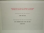 Instructions on how to conduct a dialogue between an artist and an art historian***